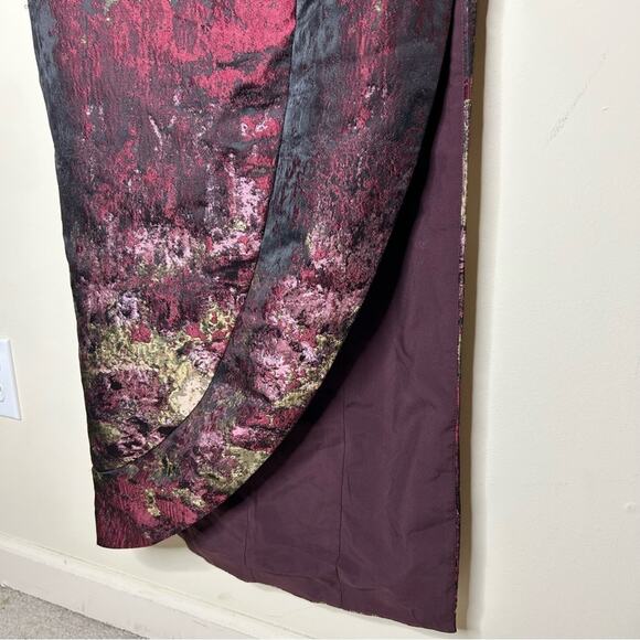 Kay Unger Layne Jacquard Column Formal Dress Lined Bow Side Slit Size 2 NWT - Picture 9 of 13